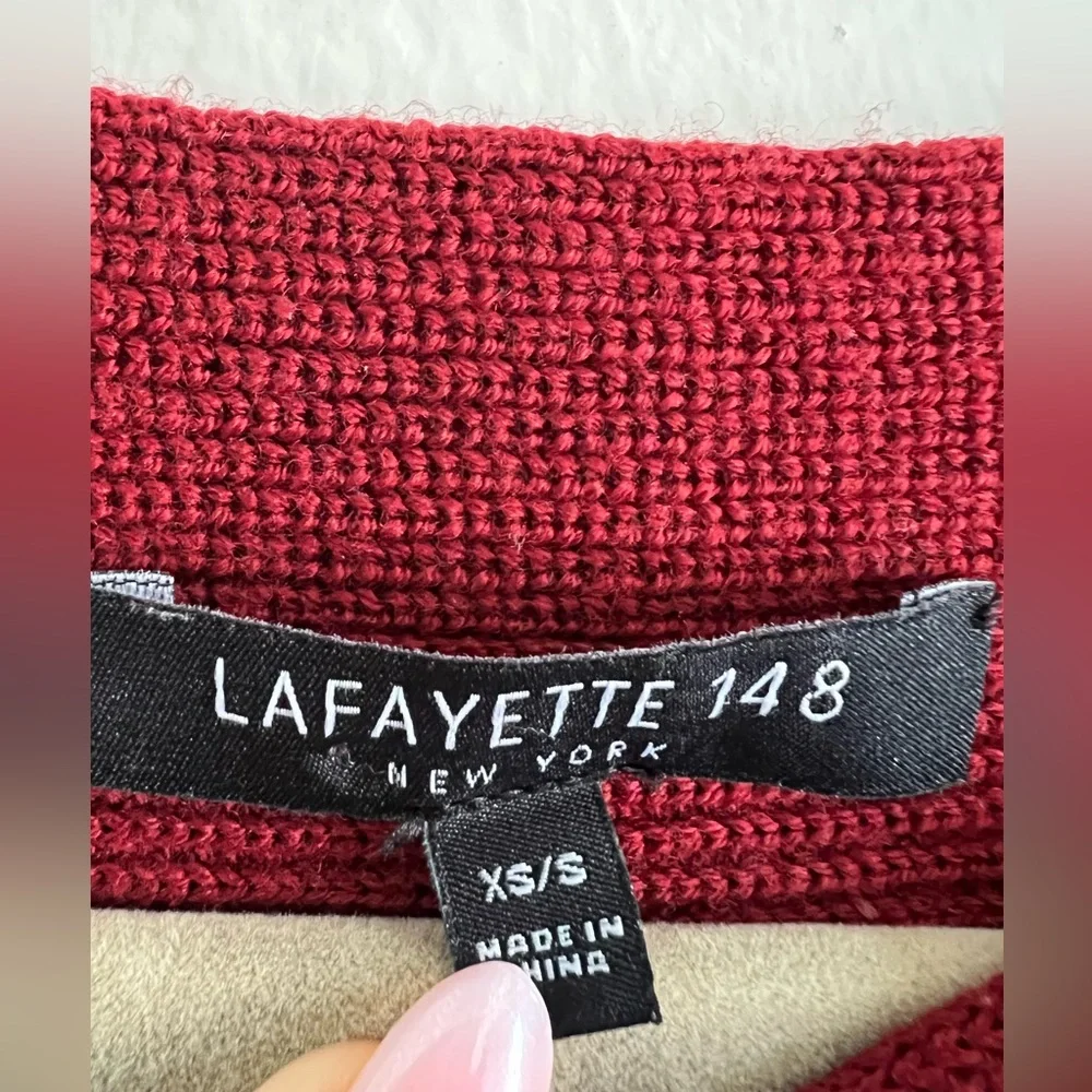 Lafayette 148 Women's Red Wool Sweater - Picture 2 of 6